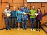 Hauptpaarturnier Klasse B von links: Eckhard Hübner - Andrej Bros (2.) / Dr. Alexia Kallia - Ralph Hungerbühler (1.) / Dominik Kettel - Lara Bednarski (3.)