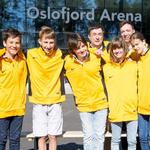 Die KIDS: Jannik, Kevin, Hagen, Hartmut Kondoch (Coach), Kathirn, Stefan Weber (Kapitän), Sophie