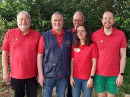 Das Turnierleiter Team: Gunthart Thamm, Jacob Duschek, Peter Eidt, Lara Bednarski und Dominik Kettel