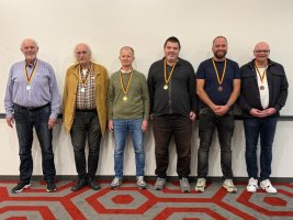 Das Podest: Ulrich Kratz - Loek Fresen (Silber) / Wolf Stahl - Thomas Gotard (Gold) / Dr. Konstantin Mineev - Harald Bletz